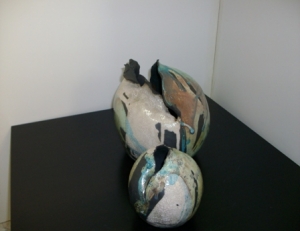 Coppia "Sfere interrotte" RAKU - 
